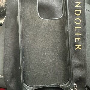 Bandolier black  Phone Case w wallet attached. Holds 3 credit cards and license